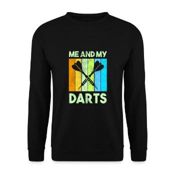 Darts Sports Club, Dartboard, Arrow Sport Darts - Unisex Sweatshirt - black - Front - Alina (178cm) & Michal (187cm)