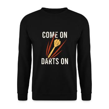 Darts Sports Club, Dartboard, Arrow Sport Darts - Unisex Sweatshirt - black - Front - Alina (178cm) & Michal (187cm)