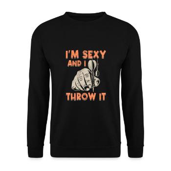 Fléchettes Sport Club, Jeu de fléchettes, Fléchettes Arrow Sport - Sweat-shirt Unisexe - noir - Devant - Alina (178cm) & Michal (187cm)