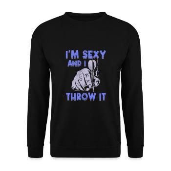 Darts Sport Verein, Dartscheibe, Pfeil Sport Dart - Unisex Pullover - Schwarz - Vorne - Alina (178cm) & Michal (187cm)