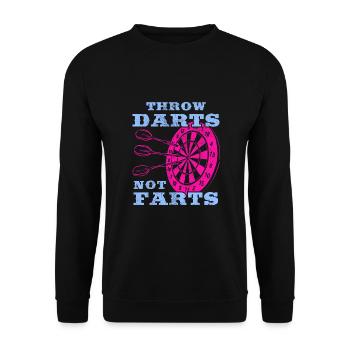 Darts Sport Verein, Dartscheibe, Pfeil Sport Dart - Unisex Pullover - Schwarz - Vorne - Alina (178cm) & Michal (187cm)