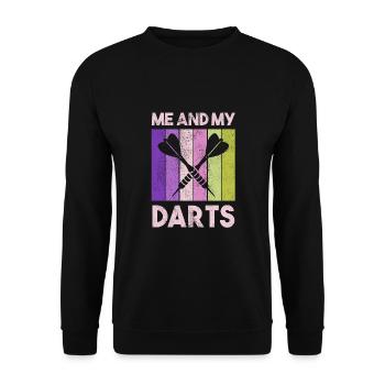 Darts Sports Club, Dartboard, Arrow Sport Darts - Unisex Sweatshirt - black - Front - Alina (178cm) & Michal (187cm)
