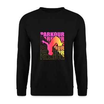 Parkour, Freerunning, Street Workout, Acrobatic - Unisex Pullover - Schwarz - Vorne - Alina (178cm) & Michal (187cm)