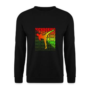 Kickboxer Martial Arts Kickboxing Kickboxen - Unisex Pullover - Schwarz - Vorne - Alina (178cm) & Michal (187cm)