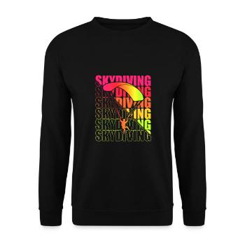 Skydive Freefly Fallschirmspringer Shirt Skydiving - Unisex Sweatshirt - black - Front - Alina (178cm) & Michal (187cm)