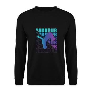 Parkour, Freerunning, Street Workout, Acrobatic - Unisex Pullover - Schwarz - Vorne - Alina (178cm) & Michal (187cm)
