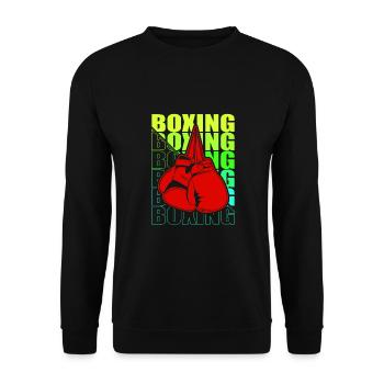Boxen Arts Martiaux Boxe Box Club Boxeur - Sweat-shirt Unisexe - noir - Devant - Alina (178cm) & Michal (187cm)