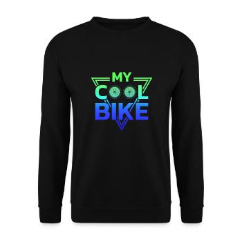 vintage Bike Outfit, Fahrrad Urban Freestyle BMX - Unisex Pullover - Schwarz - Vorne - Alina (178cm) & Michal (187cm)