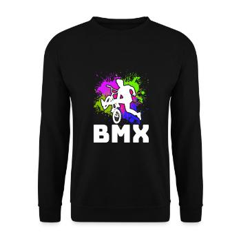 Tenue de vélo vintage, vélo urbain freestyle BMX - Sweat-shirt Unisexe - noir - Devant - Alina (178cm) & Michal (187cm)