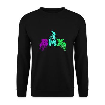 Tenue de vélo vintage, vélo urbain freestyle BMX - Sweat-shirt Unisexe - noir - Devant - Alina (178cm) & Michal (187cm)