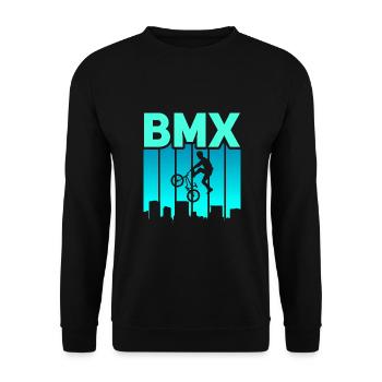 vintage Bike Outfit, Fahrrad Urban Freestyle BMX - Unisex Pullover - Schwarz - Vorne - Alina (178cm) & Michal (187cm)