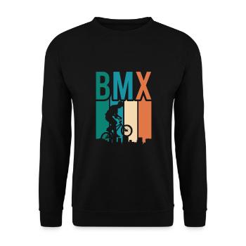 vintage Bike Outfit, Fahrrad Urban Freestyle BMX - Unisex Pullover - Schwarz - Vorne - Alina (178cm) & Michal (187cm)