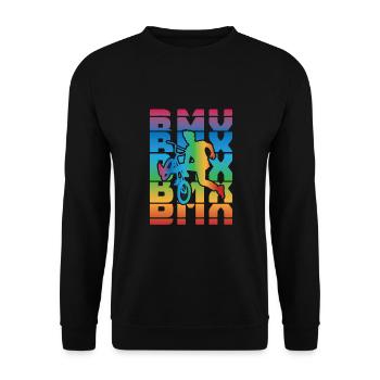 Tenue de vélo vintage, vélo urbain freestyle BMX - Sweat-shirt Unisexe - noir - Devant - Alina (178cm) & Michal (187cm)