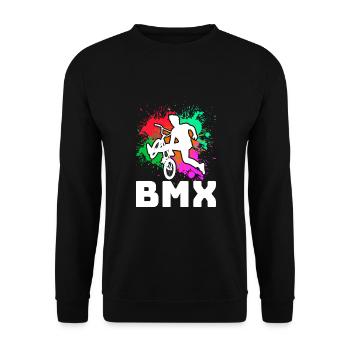vintage bike outfit, bike urban freestyle bmx - Unisex Sweatshirt - black - Front - Alina (178cm) & Michal (187cm)
