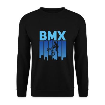 Tenue de vélo vintage, vélo urbain freestyle BMX - Sweat-shirt Unisexe - noir - Devant - Alina (178cm) & Michal (187cm)