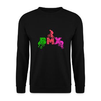vintage bike outfit, bike urban freestyle bmx - Unisex Sweatshirt - black - Front - Alina (178cm) & Michal (187cm)