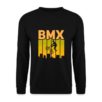 Tenue de vélo vintage, vélo urbain freestyle BMX - Sweat-shirt Unisexe - noir - Devant - Alina (178cm) & Michal (187cm)