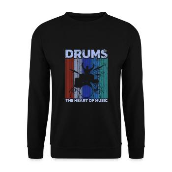 Drummers Drummers Drummers Drummers - Unisex Sweatshirt - black - Front - Alina (178cm) & Michal (187cm)
