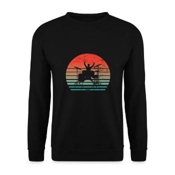 Drummers Drummers Drummers Drummers - Unisex Sweatshirt - black - Front - Alina (178cm) & Michal (187cm)