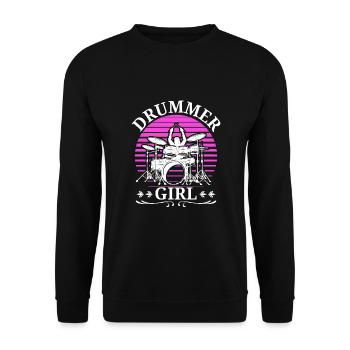 Drummers Drummers Drummers Drummers - Unisex Sweatshirt - black - Front - Alina (178cm) & Michal (187cm)