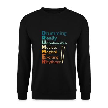 Drummers Drummers Drummers Drummers - Unisex Sweatshirt - black - Front - Alina (178cm) & Michal (187cm)