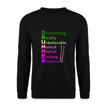 Drummers Drummers Drummers Drummers - Unisex Sweatshirt - black - Front - Alina (178cm) & Michal (187cm)