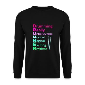 Drummers Drummers Drummers Drummers - Unisex Sweatshirt - black - Front - Alina (178cm) & Michal (187cm)