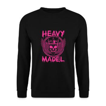Biker Rocker, Heavy Rock, Punk, Hard Girl Metal - Unisex Pullover - Schwarz - Vorne - Alina (178cm) & Michal (187cm)