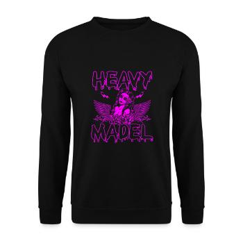 Biker Rocker, Heavy Rock, Punk, Hard Girl Metal - Unisex Pullover - Schwarz - Vorne - Alina (178cm) & Michal (187cm)