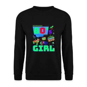 80s Retro CostumeTheme Party Costume 90s Party - Unisex Sweatshirt - black - Front - Alina (178cm) & Michal (187cm)