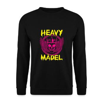 Biker Rocker, Heavy Rock, Punk, Hard Girl Metal - Unisex Pullover - Schwarz - Vorne - Alina (178cm) & Michal (187cm)