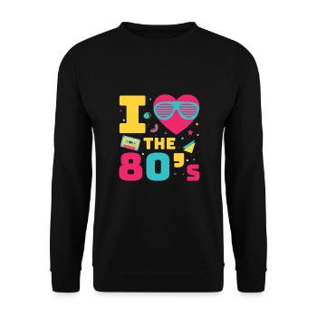 80s Retro CostumeTheme Party Costume 90s Party - Unisex Sweatshirt - black - Front - Alina (178cm) & Michal (187cm)