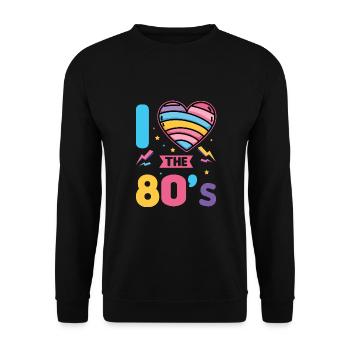 80s Retro CostumeTheme Party Costume 90s Party - Unisex Sweatshirt - black - Front - Alina (178cm) & Michal (187cm)