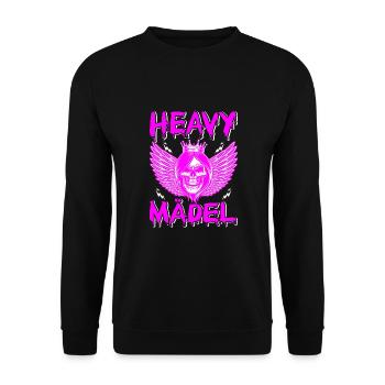 Biker Rocker, Heavy Rock, Punk, Hard Girl Metal - Unisex Pullover - Schwarz - Vorne - Alina (178cm) & Michal (187cm)