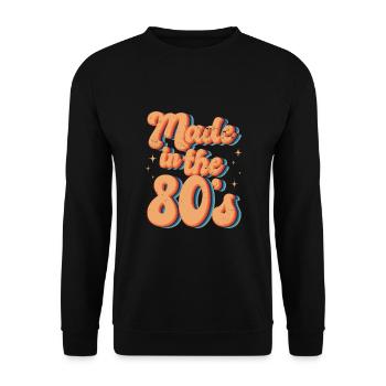 80s Retro CostumeTheme Party Costume 90s Party - Unisex Sweatshirt - black - Front - Alina (178cm) & Michal (187cm)