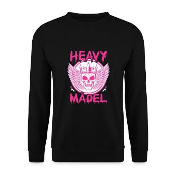 Biker Rocker, Heavy Rock, Punk, Hard Girl Metal - Unisex Pullover - Schwarz - Vorne - Alina (178cm) & Michal (187cm)