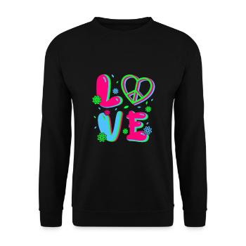 80s Retro CostumeTheme Party Costume 90s Party - Unisex Sweatshirt - black - Front - Alina (178cm) & Michal (187cm)
