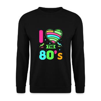 80s Retro CostumeTheme Party Costume 90s Party - Unisex Sweatshirt - black - Front - Alina (178cm) & Michal (187cm)