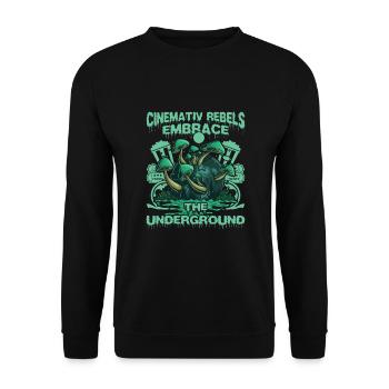 Underground Film, Independent Cinema, Horror - Unisex Pullover - Schwarz - Vorne - Alina (178cm) & Michal (187cm)