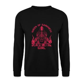 Goth Rock Satan Girl Woman Festivals Death Metal - Unisex Pullover - Schwarz - Vorne - Alina (178cm) & Michal (187cm)