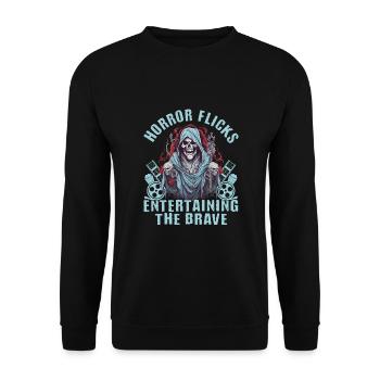 Zombie Horror Horror Film Festival + Halloween - Unisex Sweatshirt - black - Front - Alina (178cm) & Michal (187cm)