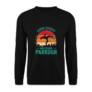 Parkour, Freerunning, Street Workout, Acrobatic - Unisex Pullover - Schwarz - Vorne - Alina (178cm) & Michal (187cm)