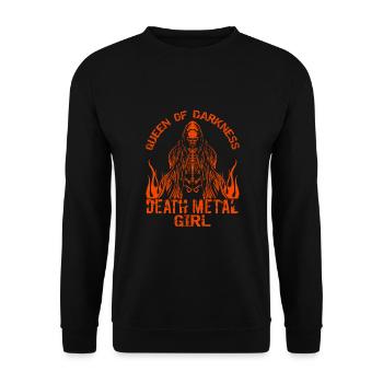 Goth Rock Satan Girl Woman Festivals Death Metal - Unisex Pullover - Schwarz - Vorne - Alina (178cm) & Michal (187cm)