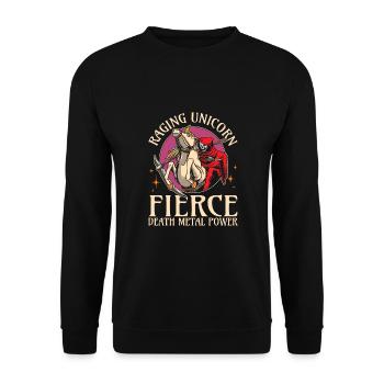 Goth Rock Satan Girl Woman Festivals Death Metal - Unisex Pullover - Schwarz - Vorne - Alina (178cm) & Michal (187cm)