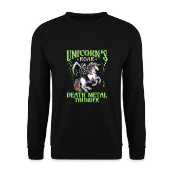 Goth Rock Satan Girl Woman Festivals Death Metal - Unisex Pullover - Schwarz - Vorne - Alina (178cm) & Michal (187cm)