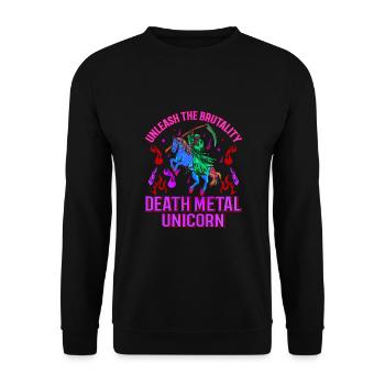 Goth Rock Satan Girl Woman Festivals Death Metal - Unisex Pullover - Schwarz - Vorne - Alina (178cm) & Michal (187cm)