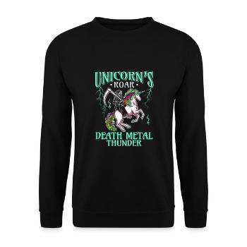 Goth Rock Satan Girl Woman Festivals Death Metal - Unisex Pullover - Schwarz - Vorne - Alina (178cm) & Michal (187cm)