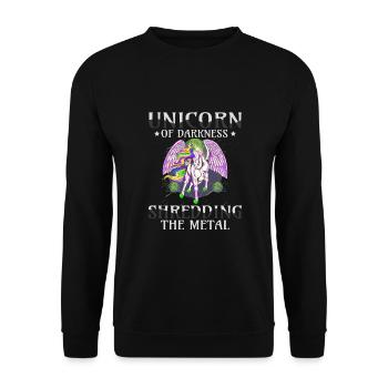 Goth Rock Satan Girl Woman Festivals Death Metal - Unisex Pullover - Schwarz - Vorne - Alina (178cm) & Michal (187cm)
