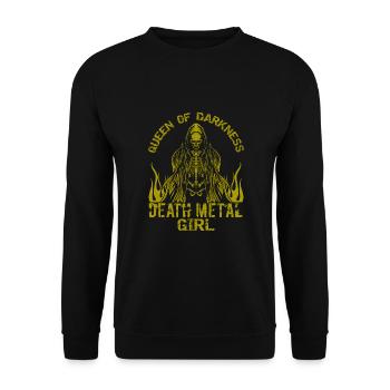 Goth Rock Satan Girl Woman Festivals Death Metal - Unisex Pullover - Schwarz - Vorne - Alina (178cm) & Michal (187cm)