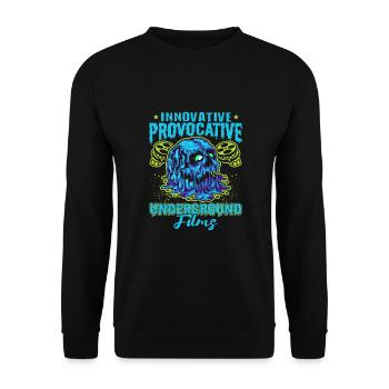 Underground Film, Independent Cinema, Horror - Unisex Pullover - Schwarz - Vorne - Alina (178cm) & Michal (187cm)